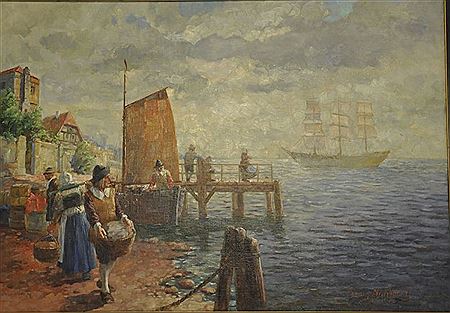 Beladung eines Segelschiffes by Georg Muhlberg - Auction record, sale price, and art valuation. Compare with similar artists and explore comparable artworks.