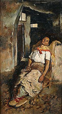 Campesina descansando