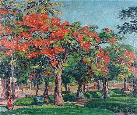 "Place des cocotiers, Nouméa, Mars 1934"
