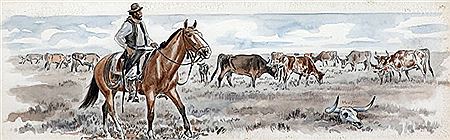 "JINETE A CABALLO” – “INDIOS A CABALLO". (pair)