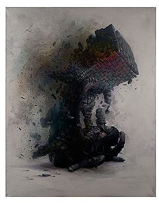 Sample artwork by BomK (Born 1973), known for urban art - View similar artists and auction records
