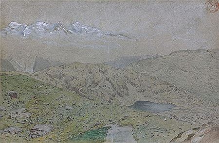 "A VIEW OF THE MONT-BLANC PEAKS FROM THE BREVENT LAKE" by Eugène Viollet-Le-Duc - Auction record, sale price, and art valuation. Compare with similar artists and explore comparable artworks.
