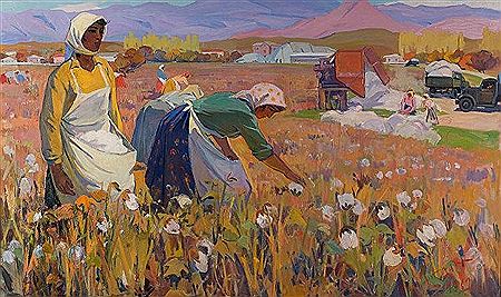 "Cotton harvesting"1962 by Mikael Gyurjyan - Auction record, sale price, and art valuation. Compare with similar artists and explore comparable artworks.
