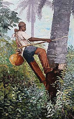 PALMWINE TAPPER by Oyerinde Olotu - Auction record, sale price, and art valuation. Compare with similar artists and explore comparable artworks.
