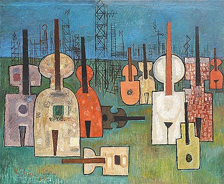 Field with musical instruments by Alexandru Tipoia - Auction record, sale price, and art valuation. Compare with similar artists and explore comparable artworks.