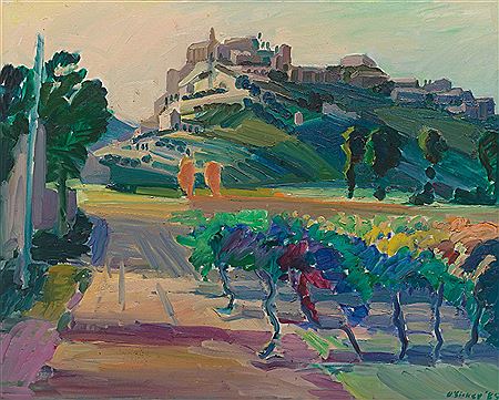 "Vineyard Below Gordes," 1985.