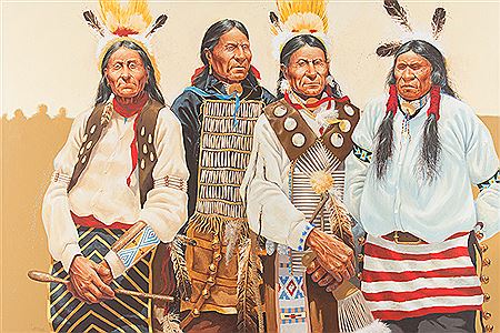 Sample artwork by Charles Frizzell (Born 1944), known for native american figure, landscape - View similar artists and auction records