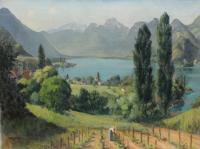 Vue du lac d'Annecy by René Besserve - Auction record, sale price, and art valuation. Compare with similar artists and explore comparable artworks.