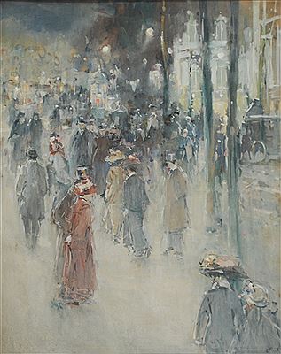 Boulevard de Paris en 1900, le soir by Lucien Frank - Auction record, sale price, and art valuation. Compare with similar artists and explore comparable artworks.