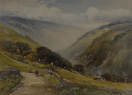 The Top Road, Via Gellia, Derbyshire by Harold Gresley - Auction record, sale price, and art valuation. Compare with similar artists and explore comparable artworks.