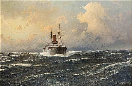 Dampfer auf hoher See. 1913