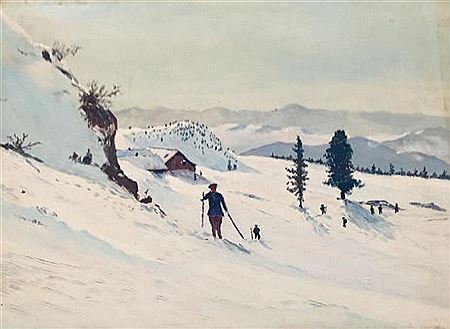 Paysage de montagne animé