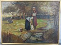 Les lavandières by Auguste Denis-Brunaud - Auction record, sale price, and art valuation. Compare with similar artists and explore comparable artworks.