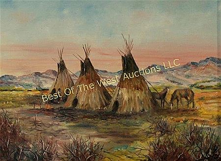 Landscape, 3 Teepees by Tom Balazs - Auction record, sale price, and art valuation. Compare with similar artists and explore comparable artworks.