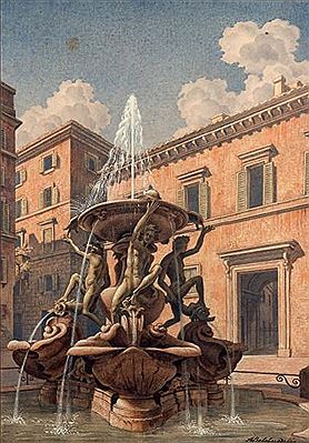 La fontaine des tortues à Rome