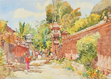 Morning Ritual in Ubud, Bali by Ong Kim Seng - Auction record, sale price, and art valuation. Compare with similar artists and explore comparable artworks.
