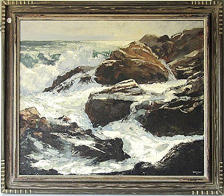 Crashing surf scene by Bob Nally - Auction record, sale price, and art valuation. Compare with similar artists and explore comparable artworks.