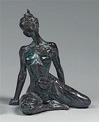 Seated nude model