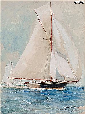 His Majesty's Yacht 'Britannia' racing at Cowes, 1913