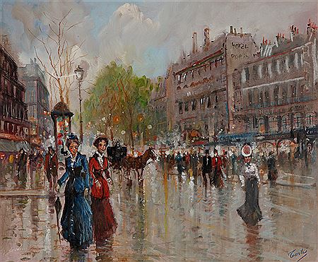 JEUNES FEMMES DEVANT L'HOTEL DE PARIS
