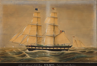 The American merchant brig Exact headed out to sea