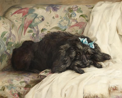 Recumbent Poodle by Florence Jay - Auction record, sale price, and art valuation. Compare with similar artists and explore comparable artworks.