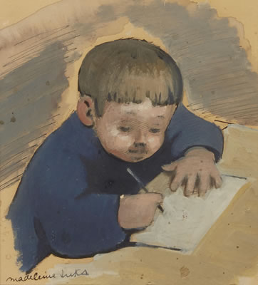 A Child Writing
