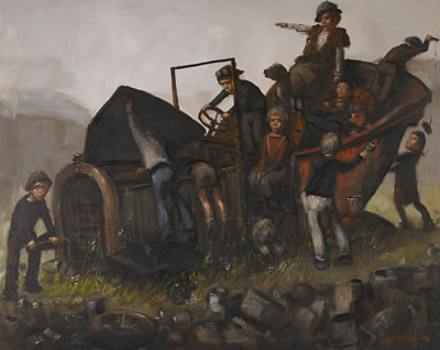 "UNTITLED CHILDREN WITH BROKEDOWN CAR", 1975