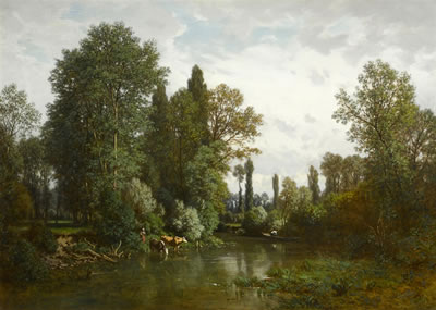 Sample artwork by Hector Pron (1817 - 1905), known for landscape painting - View similar artists and auction records