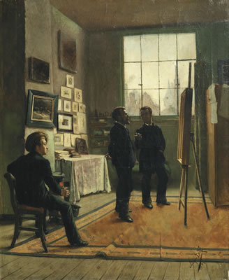 The artist's studio by Jacques Dore - Auction record, sale price, and art valuation. Compare with similar artists and explore comparable artworks.