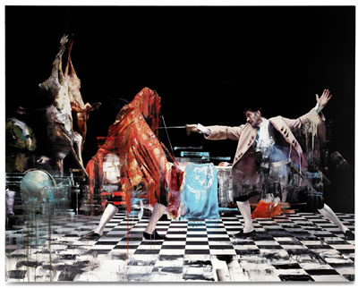 Sample artwork by Conor Harrington (Born 1980), known for large scape outdoor murals, dreamlike abstract and realist figures. graffiti art - View similar artists and auction records