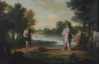 Odysseus and Nausicaa; and Hermes guiding Odysseus on the island of Aeaea (2)