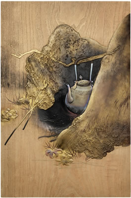 DOOR WITH AUTUMN MAPLE-VIEWING SCENE