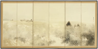 A pair of six-panel folding screens (2) by Kako Tsuji - Auction record, sale price, and art valuation. Compare with similar artists and explore comparable artworks.