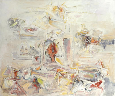 Sample artwork by Hans Gustav Burkhardt (1904 - 1994), known for cubist figure-still life, non objective painting - View similar artists and auction records