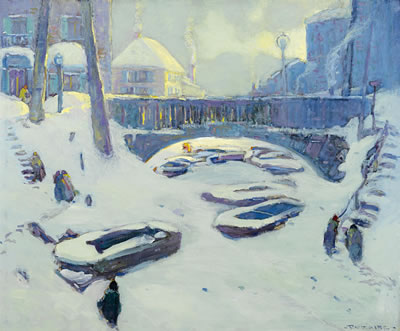 Coal barges, Quebec by Arthur-Dominique Rozaire - Auction record, sale price, and art valuation. Compare with similar artists and explore comparable artworks.