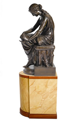 A near lifesize French patinated bronze figure: Psyché by Eugène-Antoine Aizelin - Auction record, sale price, and art valuation. Compare with similar artists and explore comparable artworks.