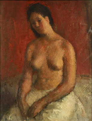 Seated nude, half length