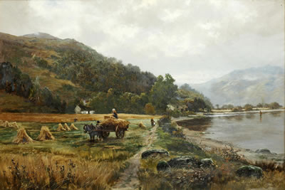 An oatfield, Luss, Loch Lomond by Henry Hadfield Cubley - Auction record, sale price, and art valuation. Compare with similar artists and explore comparable artworks.