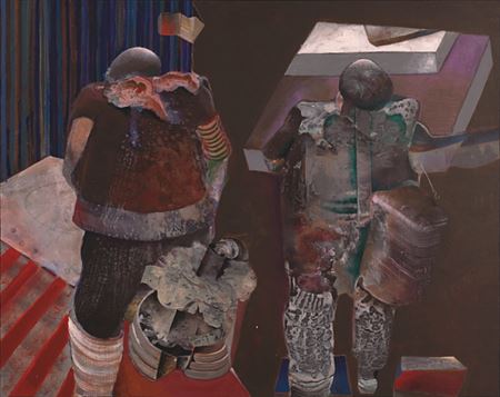 Sample artwork by Knut Rose (1936 - 2002), known for existential post-war painting - View similar artists and auction records