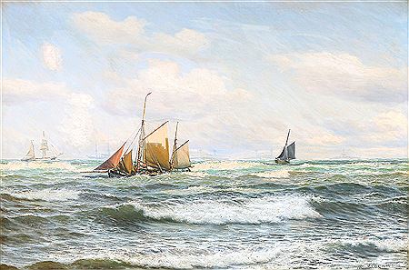 Sailing ship on open sea