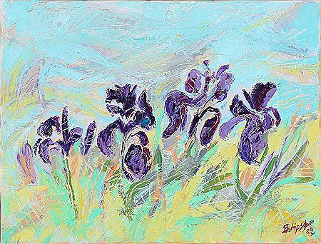 Composition with iris flowers