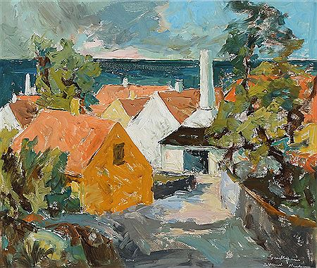 Gudhjem by Svend Nielsen - Auction record, sale price, and art valuation. Compare with similar artists and explore comparable artworks.