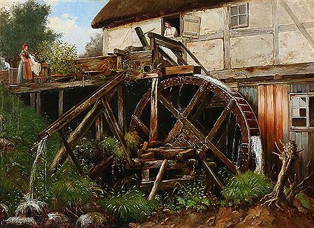 A watermill on a summer day