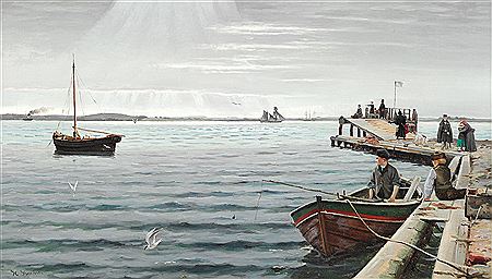 The steamer arrives. by Hans Ludvig Smidth - Auction record, sale price, and art valuation. Compare with similar artists and explore comparable artworks.