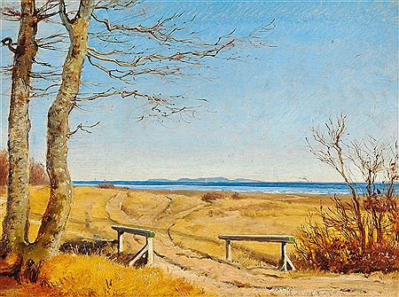 Sample artwork by Johan Thomas Lundbye (1818 - 1848), known for romantic landscape and animal painting, book illustration - View similar artists and auction records
