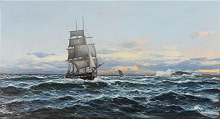 Sample artwork by Olaf Nordlien (1864 - 1919), known for landscape and seascape painting - View similar artists and auction records