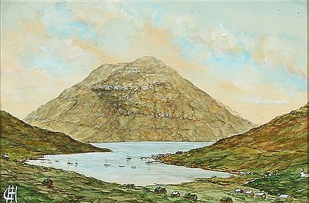 View from a bay on The Faroe Islands.