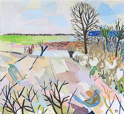 Spring landscape by William Hansen - Auction record, sale price, and art valuation. Compare with similar artists and explore comparable artworks.