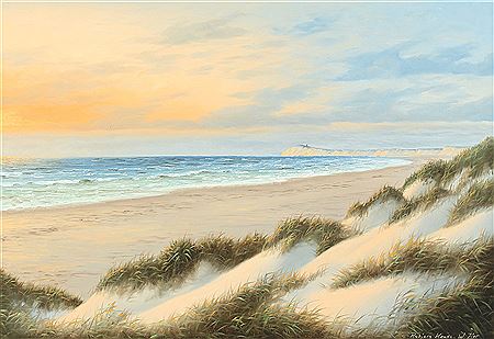 Coastal view of Rubjerg Knude lighthouse